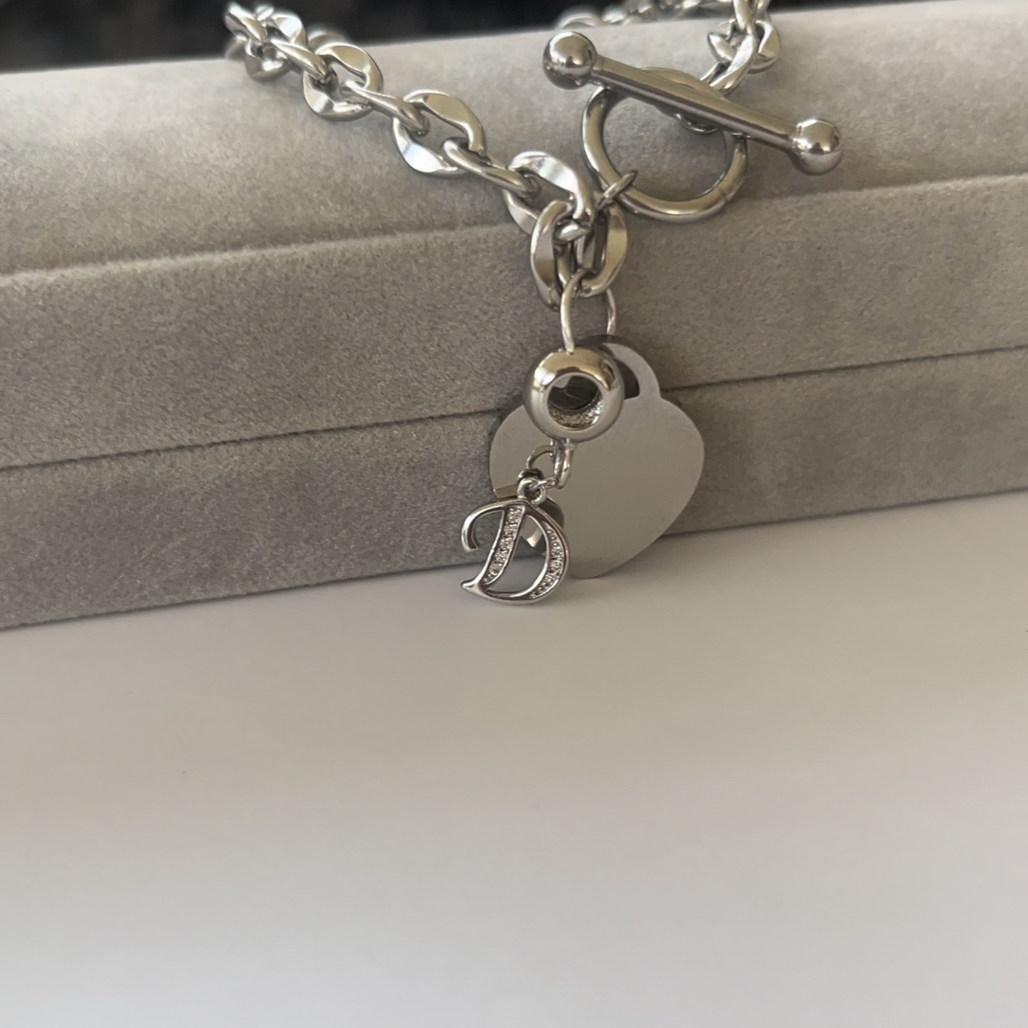 initial bracelet silver