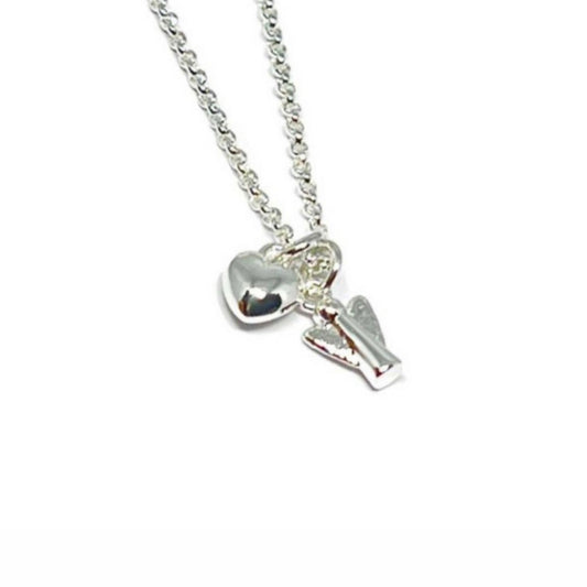 Angel Charm Necklace - Silver