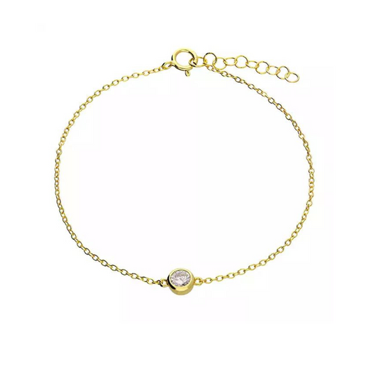 14ct Yellow Gold Plate Dainty Round Bracelet
