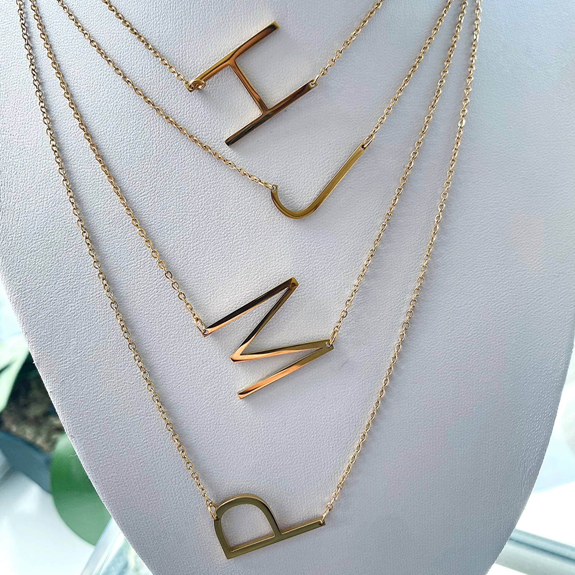 Extra large 2025 initial necklace
