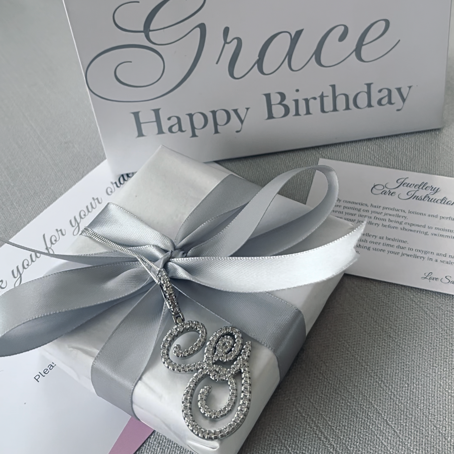 Custom Initial Necklace Silver