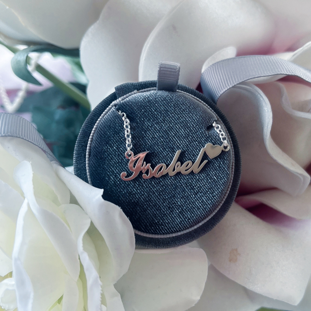 silver name necklace custom jewellery