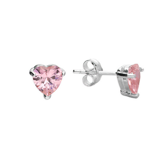 pink heart studs