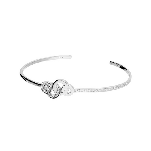 Entwined Double Loop Bangle - Sterling Silver