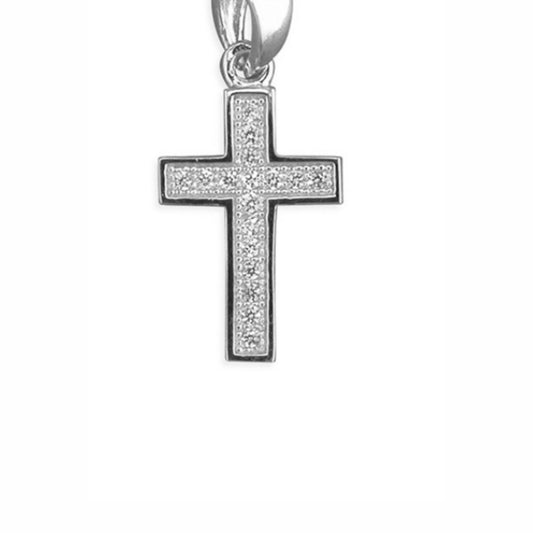 child's cross necklace silver  