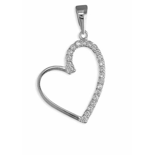 sterling silver tilted heart necklace 