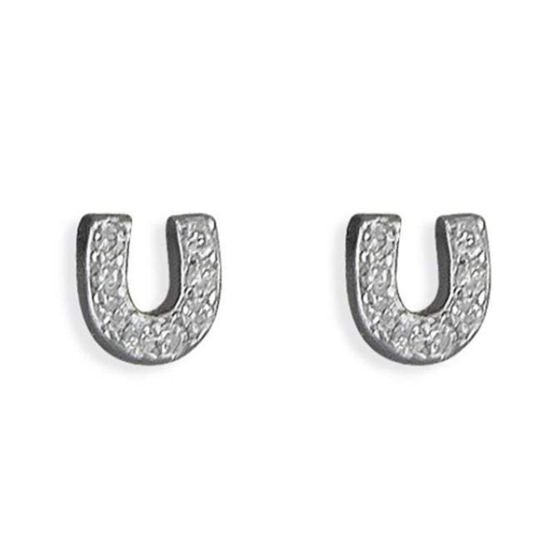 horseshoe studs silver