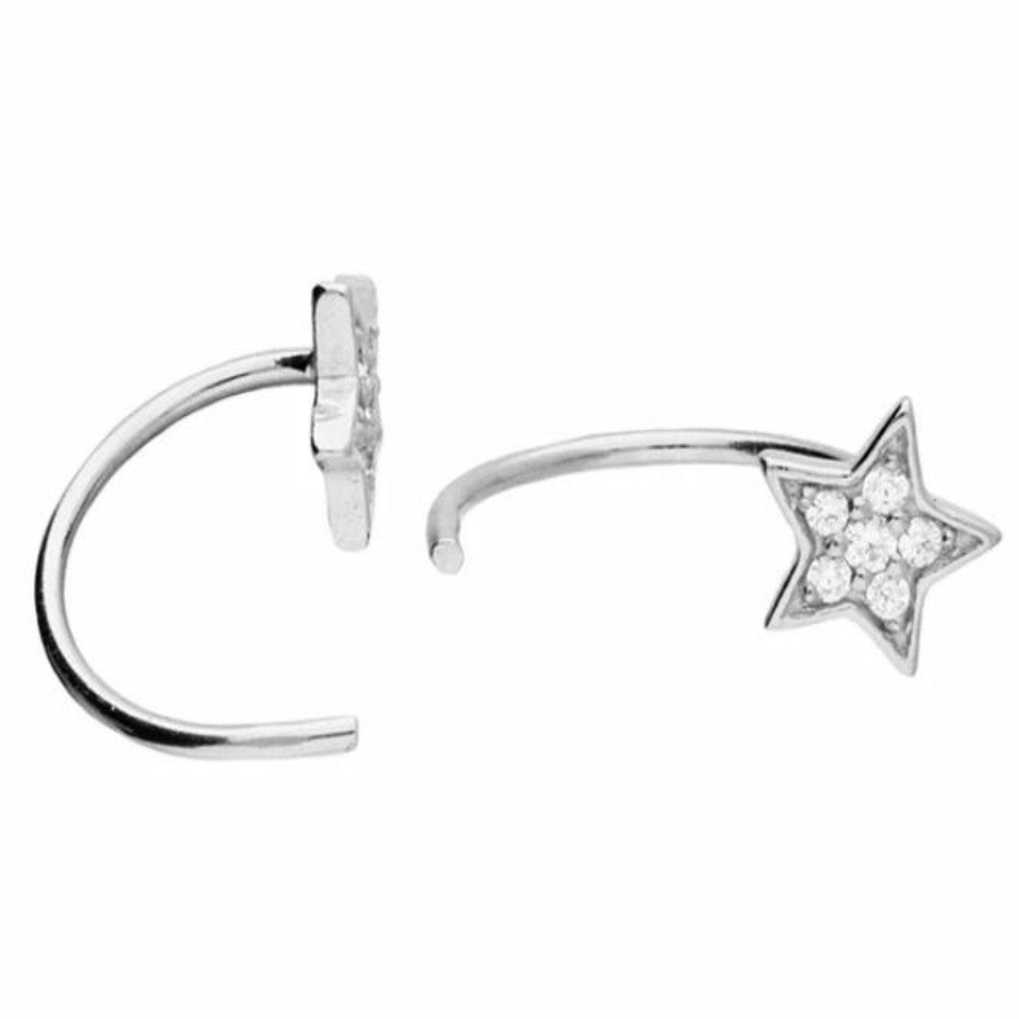 Star Pull-Through Earrings Sterling Silver