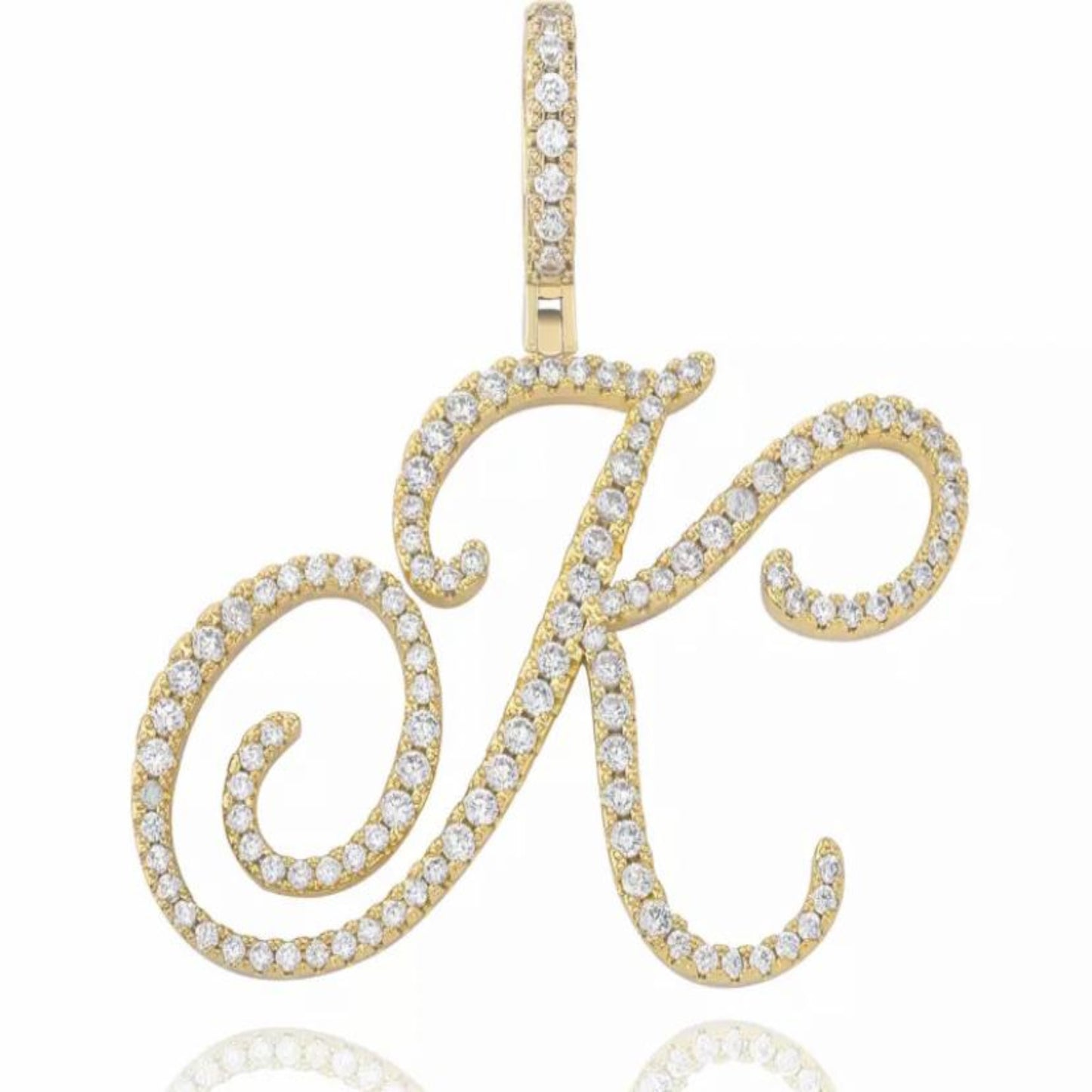 gold initial necklace K