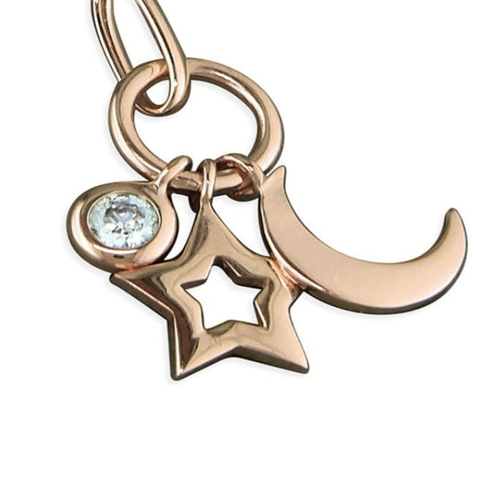 moon and star necklace rose gold