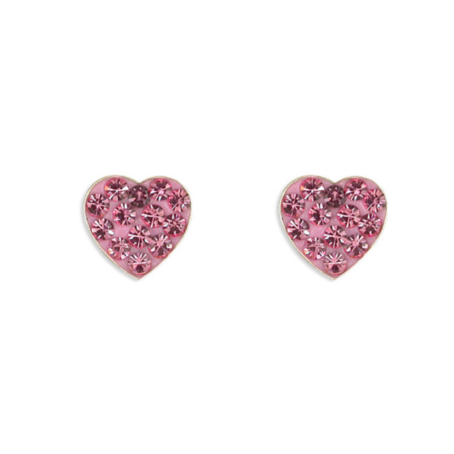 heart stud earrings pink