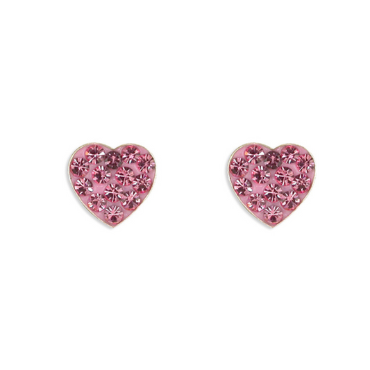 heart stud earrings pink