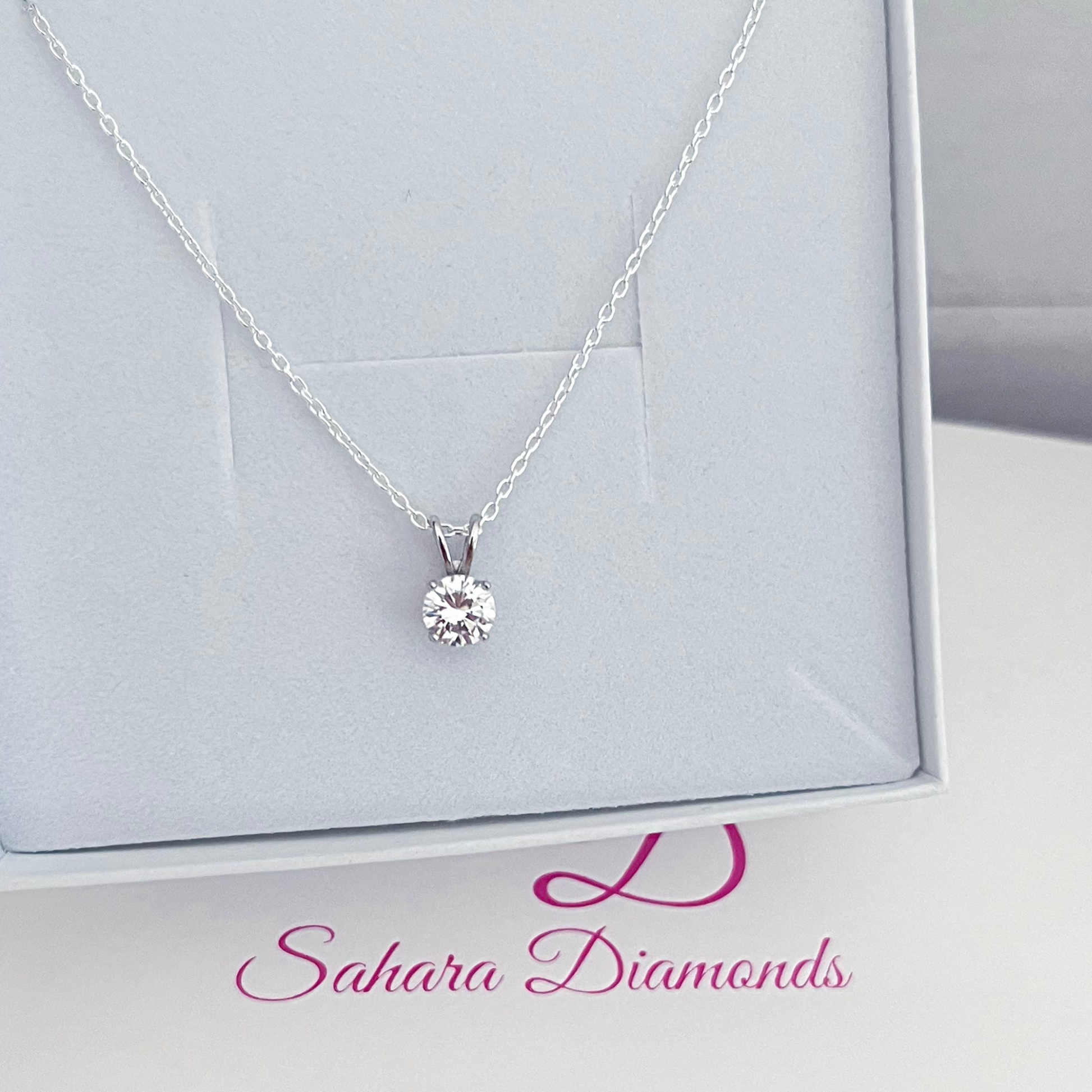 solitaire necklace silver